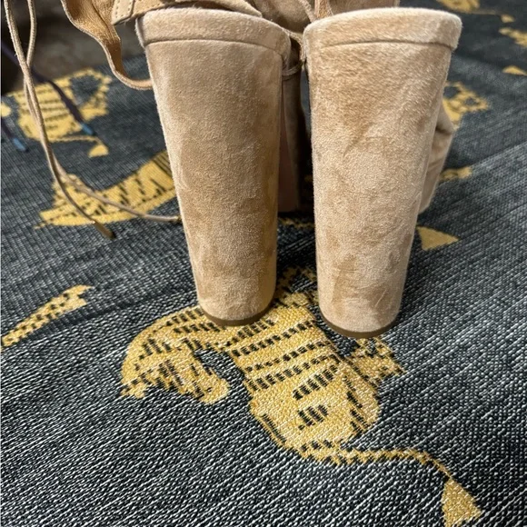 Aquazzura beige suede platform shoes like new 38.5 - Picture 5 of 8